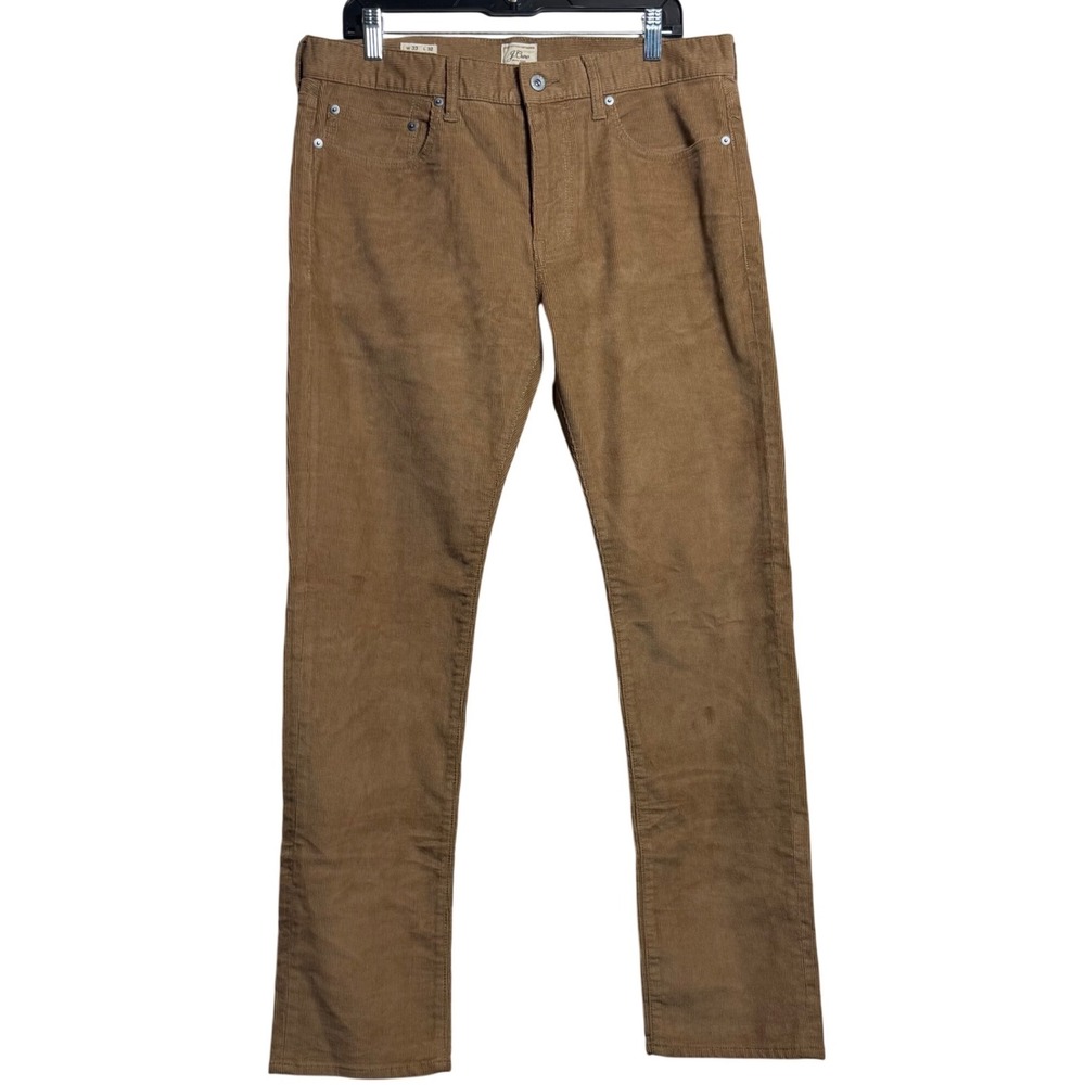 NEW J.Crew 484 Slim Fit Corduroy Pants Mens 33x32 Koa Brown G7128